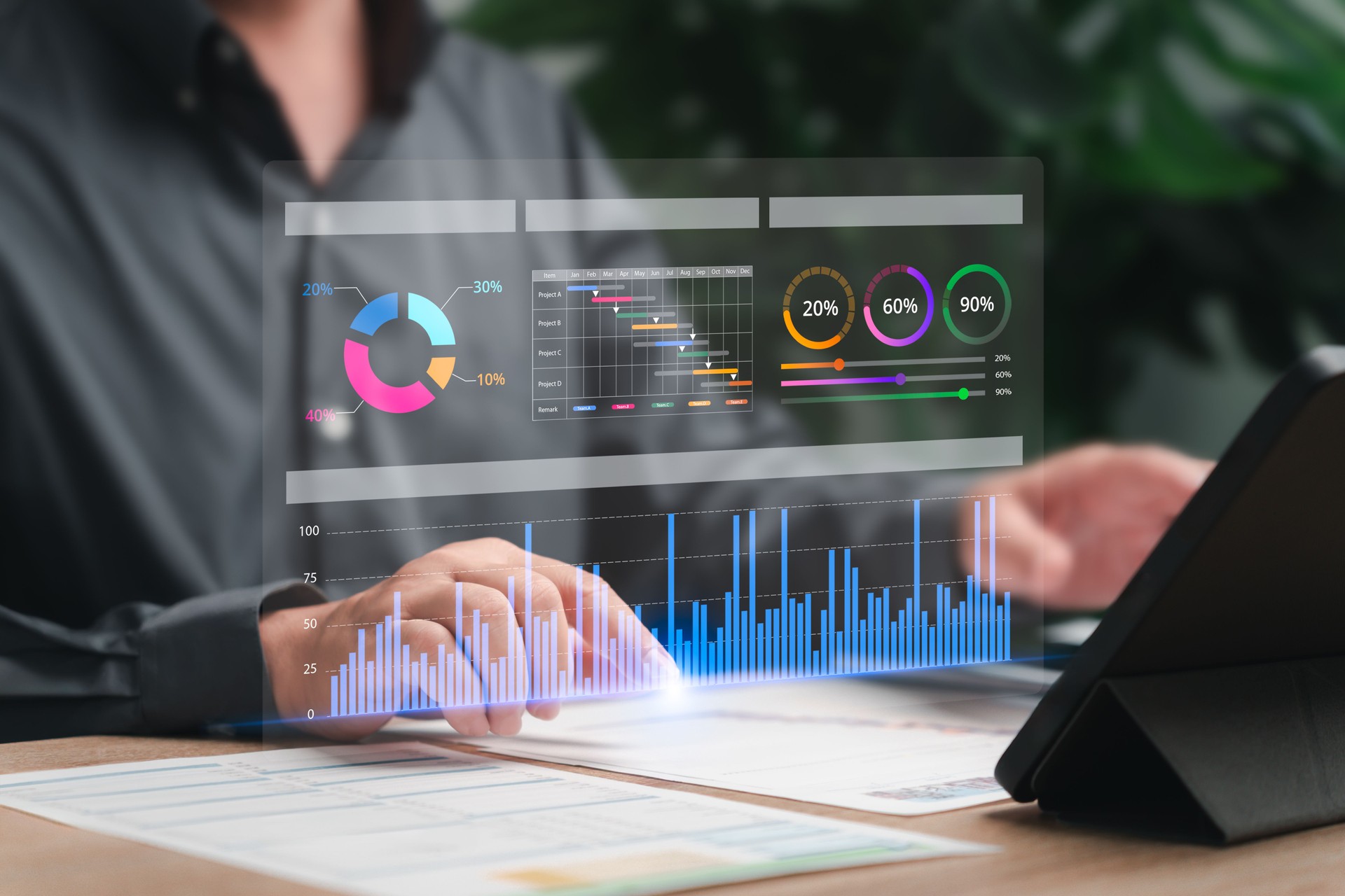 Analista de negocios, marketing de negocios digital, gestión de datos, empresario, marketing, análisis, gráfico, planificación estratégica, sistema de gestión de KPI y métricas, estrategia corporativa, finanzas, ventas, marketing